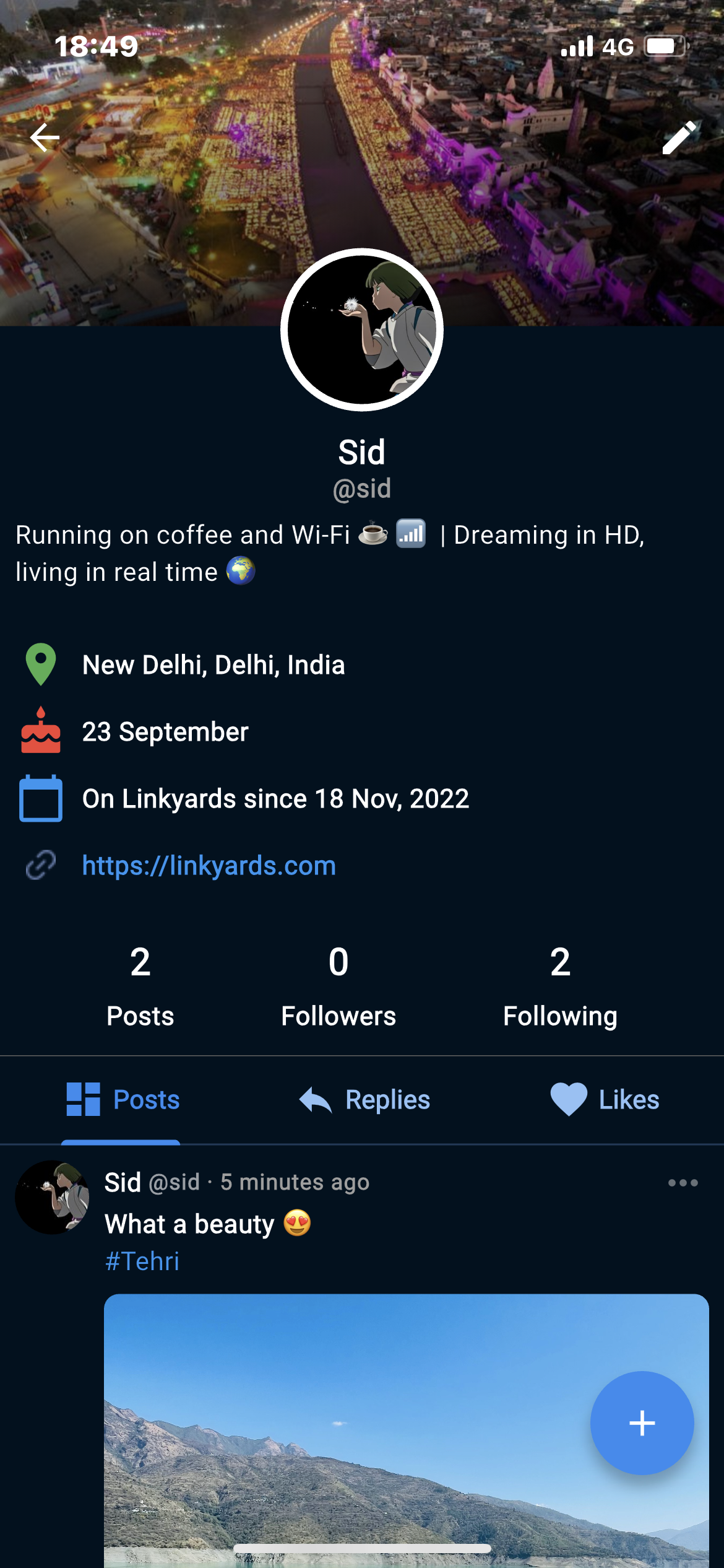 Linkyards Profile Screen